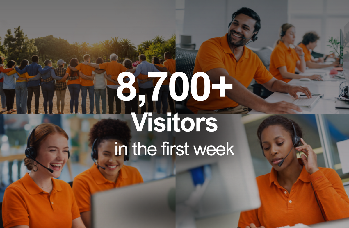 8,700+ Visitors in the first week of our new website